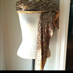 I.N.C. INTERNATIONAL CONCEPTS Tan/brown sequin sca